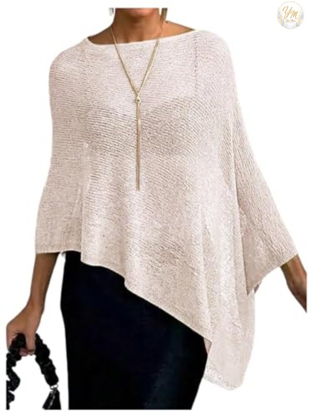 Women's Poncho Cape Top Sheer Shawl Knit Sweater Lightweight Asymmetrical